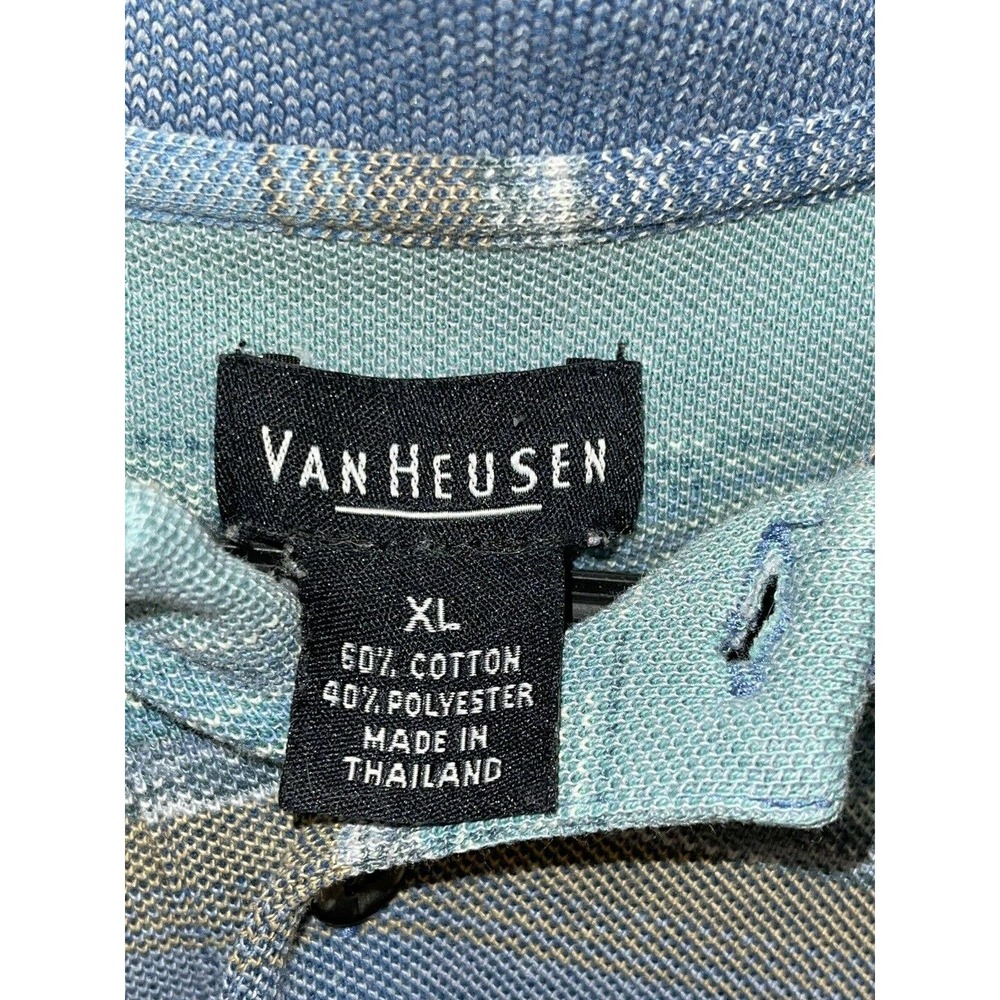 Van Heusen Blue green‎ Tan Polo Mens Size XL - Picture 2 of 3